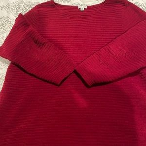 Red chenille J Jill sweater